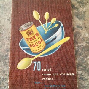 Vintage Fry's Cocoa recipe booklet with 70 tasty recipes.
